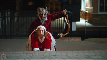 Krampus' ultra-kinky tryst with a voluptuous cosplay stunner in public