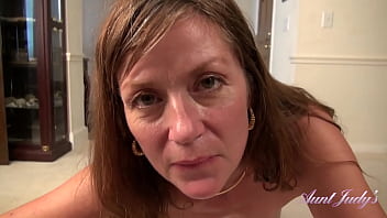 Isabella, a mature step aunt-in-law with wool facialed pussy, delivers a exclusive Pov experience