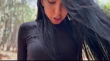 Karol Smith, a provocative Latina with smallish bra-stuffers and uber-sexy features, tempts a stranger in the woods for assistance and experiences an ejaculation
