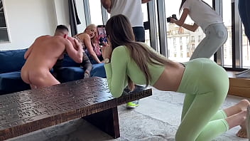 Teenager performs oral fuck-fest during backstage anal fuck-fest sequence