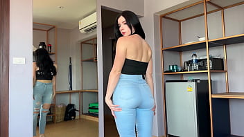 Pov flick of step-sister's request for help in choosing jeans leads to strenuous fuck-a-thon
