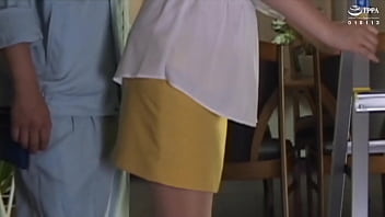 A married doll gets intimate with another guy while her hubby is nearby