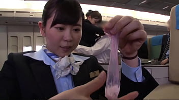 First-timer airline stewardess flashes off her yam-sized culo in various apparels