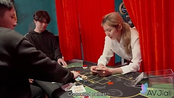 A Taiwanese college woman with tattoos on her knockers rides her lover in the office
