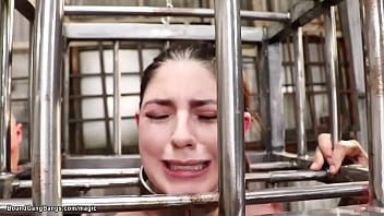 Group fucky-fucky with a held honey in a straightjacket