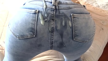 A mummy detects her stepson stroking in her undergarments and consents to him ejaculating on her butt-cheeks through her jeans