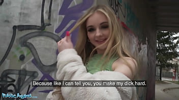 Public agent blonde British cutie gives Pov gargle off and gets doggy style penetrated outdoors