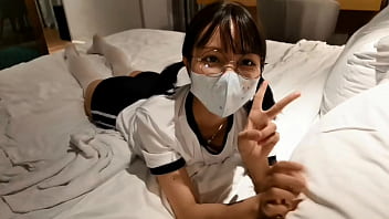 Adorable Japanese girl with phat thighs and white stockings