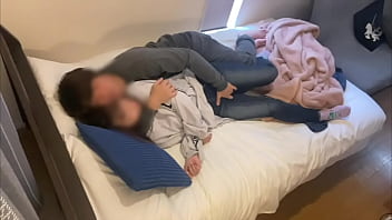 A Asian couple who kisses and has fuck-a-thon with their girlfriend all day at home