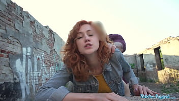 Public agent tempts and pummels a luxurious red-haired in a Pov outdoor tryst