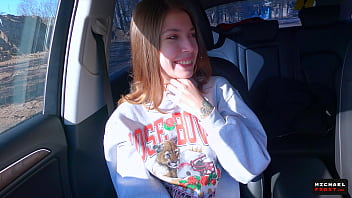 Russian teen hitchhiker offers deep-throat to unknown boy for money and guzzles his spunk