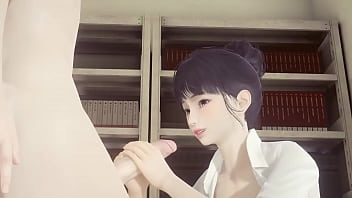 Japanese anime chick Shoko milks and receives facial cum-shot cum shot while pawing her boobies in explicit Manga pornography movie
